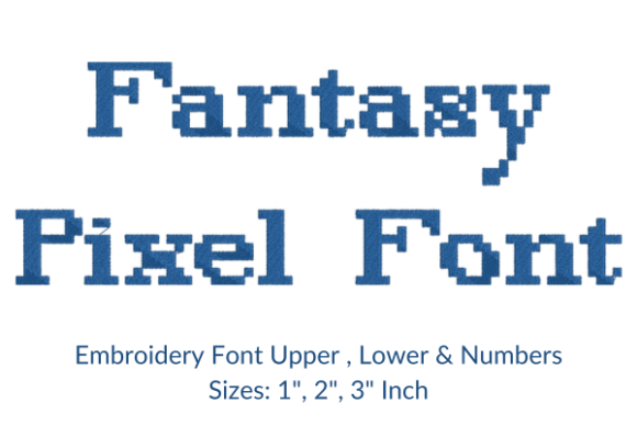 Fantasy Pixel Font: A Unique Embroidery Design for Personalized Textiles