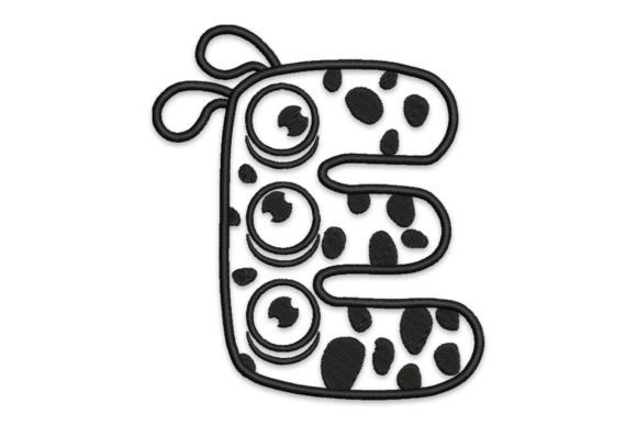Monster Alphabet Letter E: Whimsical Embroidery Design