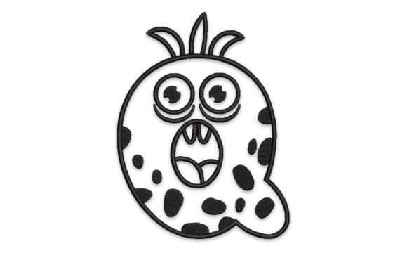 Monster Alphabet Letter Q: A Whimsical Embroidery Design for Modern Makers