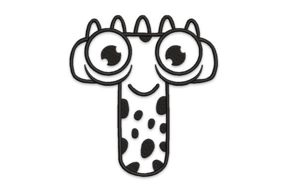 Monster Alphabet Letter T: A Whimsical Embroidery Design