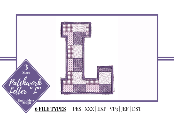 Patchwork Letter L: A Stylish Embroidery Accent for Every Creator