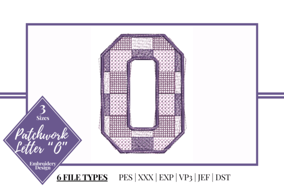 Patchwork Letter O: A Stylish Embroidery Design for Creative Projects