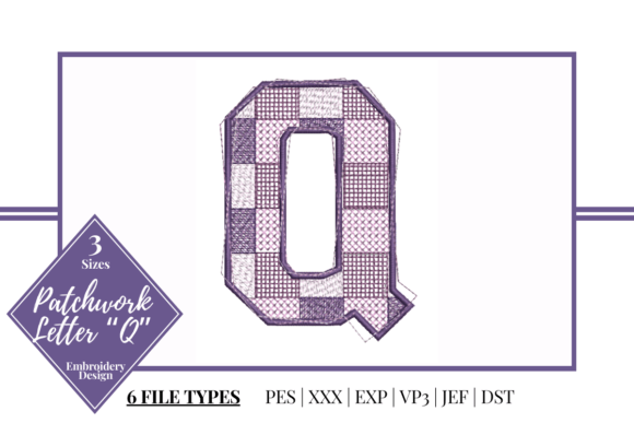 Patchwork Letter Q: A Stylish Embroidery Accent