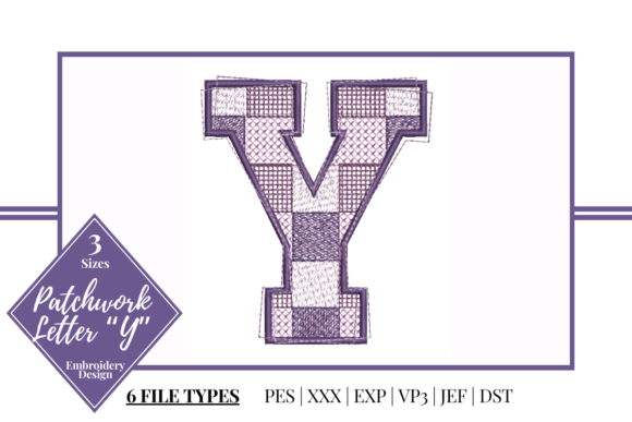 Patchwork Letter Y: A Stylish Embroidery Design Accent